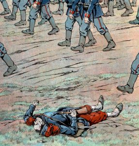 Prøyssere invaderer Frankrike: fransk død soldat av pseudonym for Onfray de Breville Jacques Job