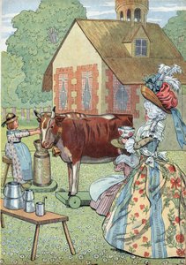 Scene fra Frankrikes historie i leker: Marie Antoinettes lille Trianon (Marie-Antoinette av pseudonym for Onfray de Breville Jacques Job