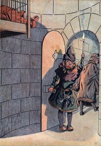 Scene of the history of France in toys: plotting against King Louis XI (1423-1483) with Charles Le Temeraire, Jean Balue (1421-1491) was locked for 11 years in one of King Louis XI