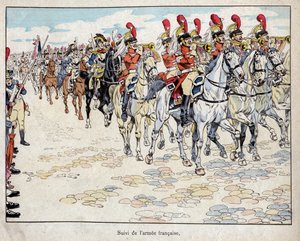 Den franske hæren på vei inn i Berlin, 27. oktober 1806 - litografi av Job (Jacques Onfroy de Breville) fra "" Le Grand Napoleon des Petites Enfants""" 1893 av pseudonym for Onfray de Breville Jacques Job