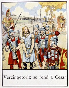 Vercingetorix overgir seg til Cæsar - i "A little history of France"" av Jacques Bainville, red. Mane av pseudonym for Onfray de Breville Jacques Job