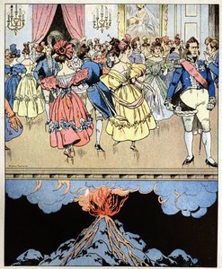 Vi danser på en vulkan. Ord fra grev Narcisse Achille de Salvandy (1795-1856) som forutsier revolusjonen til de tre strålende til Louis Philippe I, hertugen av Orleans (Louis-Philippe) av pseudonym for Onfray de Breville Jacques Job