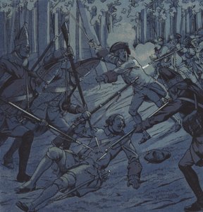 Sersjant Dubois og Chevalier d"Assas i slaget ved Kloster Kampen, 1760