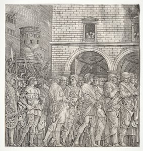 Cæsars triumfer: Senatorene av school of Andrea Mantegna