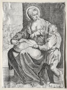 Madonna med den hvite ravnen av school of Annibale Carracci