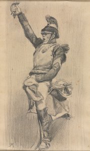 Soldat med løftet arm av studio of A. W. A. Plâté Studio (Ceylonese)