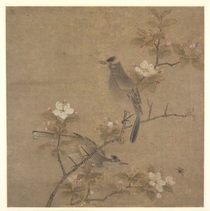 Blomster og fugler av style of Qian Xuan