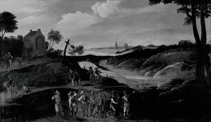 Landskap med figurer, ca. 160025. av the younger Joos de Momper