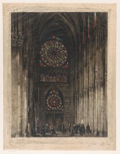 Utsikt over rosevinduene i Reims katedral
