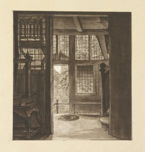 Interiør i Rembrandts hus av weduwe Dietrich