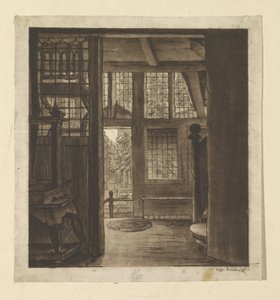 Interiør i Rembrandts hus av weduwe Dietrich