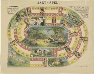 Jagt-Spel (tittel på objekt) av weduwe Elias Spanier and Zn