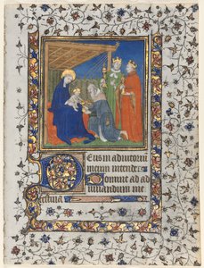 Bifolio fra a Book of Hours: Adoration of the Magi