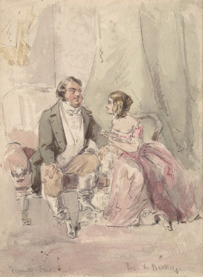 Scene fra Vanity Fair: Jos og Becky, 1848-80. av Jerry Barret