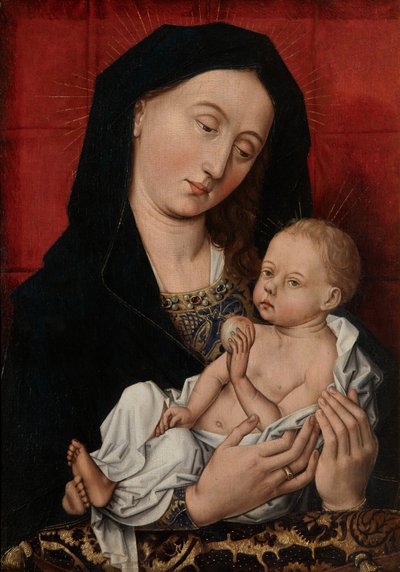 Jomfru og barn (olje på panel) av Master of Flémalle