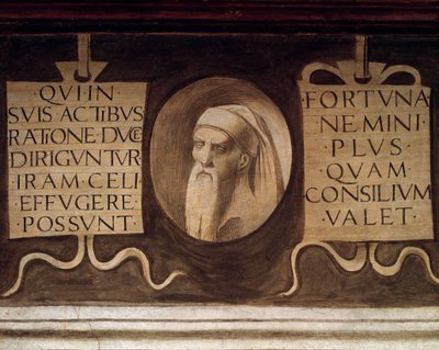 Detalj av Maximes - Fresco, slutten av 1400-tallet av Giorgione