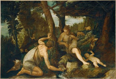 Adam og Eva etter utvisningen fra paradiset (maleri på lerret) av (1528-88) Veronese