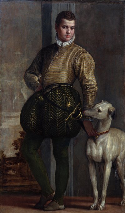Boy with a Greyhound, ca. 1570-tallet (olje på lerret) av Veronese