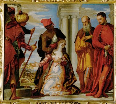 quot;Sankt Justins martyrium, rundt 1560 (maleri på lerret)quot; av (1528-88) Veronese
