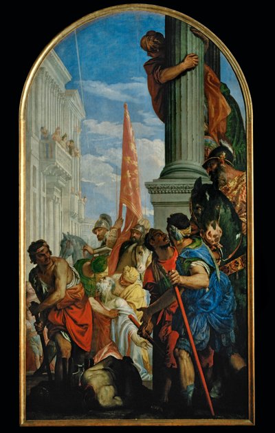 quot;Martyrium av de hellige Primus og Felician, rundt 297 e.Kr. under keiser Diokletian (maleri på lerret)quot; av (1528-88) Veronese