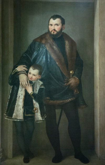 Porträt von Giuseppe da Porto mit seinem Sohn Adriano von (1528-88) Veronese