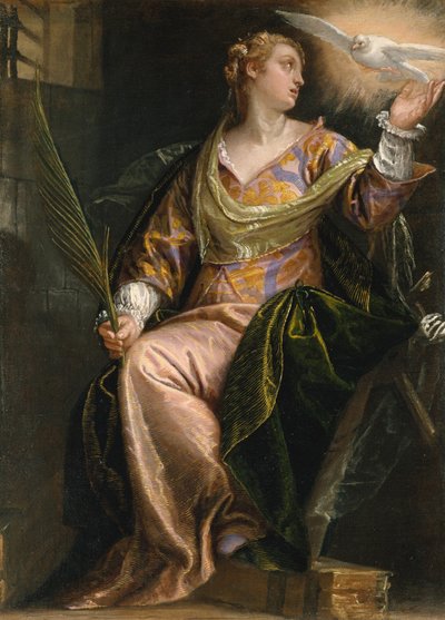 Saint Catherine of Alexandria in Prison, ca. 1580-5 (olje på lerret) av Veronese