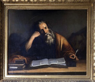 Saint Mark Writing the Gospel - tilskrevet Veronese, Church of La Turbie. av Veronese