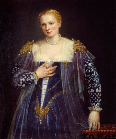 Portrett av det vakre Nani-maleriet av Paolo Veronese (1528-1588) Søn fra 1500-tallet. 1,19x1,03 m av Veronese