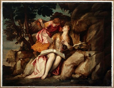 Representasjon av Maria Magdalena med en engel (maleri av Veronese