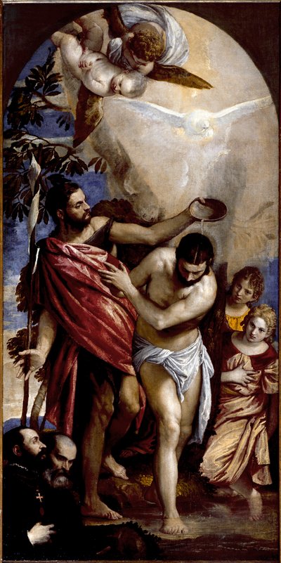 Kristi dåp. Maleri av Paolo Caliari dit Paolo Veronese (1528-1588) av Veronese