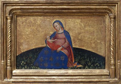 Madonna av ydmykhet. Maleri av Giovanni Da Bologna (aktiv andre halvdel av 1300-tallet) tempera på poppel, ca. 1395. Italiensk kunst av Giambologna