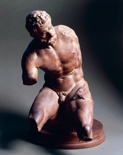 Naken mann, rundt 1572, av Giambologna (1529-1608), terrakottaskulptur, 38,5 cm av Giambologna