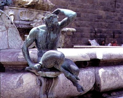 The Fountain of Neptun, detalj av en satyr av Giambologna