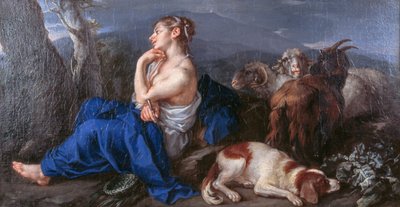 Erminia skriver navnet til sin elskede på trestammen, av Francesco Fernandi kjent som Imperiali (1679-1740), olje på lerret, 42x80 cm av (1679 1740) Imperiali