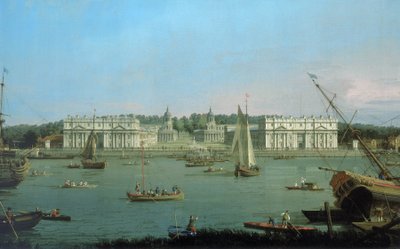 Greenwich Hospital, sett fra Themsens nordbredde, ca. 1752 (olje på lerret) av (1697 1768) Canaletto
