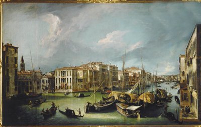 Canal Grande i Venezia med Rialtobroen (maleri på lerret) av (1697-1768) Canaletto