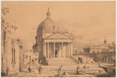 Utsikt unnfanget med San Simone Piccolo, ca. 1735 av Canaletto