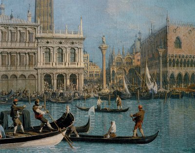 Venezia, Dogepalasset og Marciana-biblioteket (olje på lerret) av (1697-1768) Canaletto