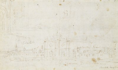Murano: San Giovanni Dei Battuti, With Venice in the Distance, c.1735-40 (drawing) av Canaletto