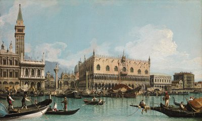 Bryggen nær Piazza San Marco i Venezia, ved Canaletto (1697-1768). Olje på lerret, ca 1729. Ablo-samlingen av Canaletto