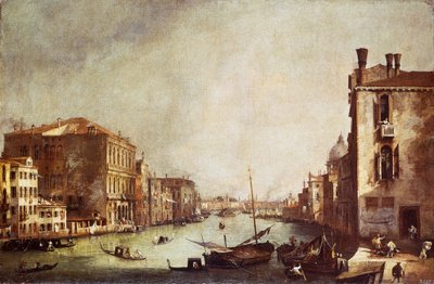 Utsikt over Canal Grande fra San Vio (olje på lerret) av Canaletto
