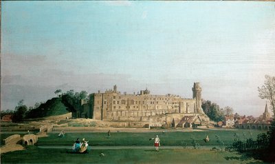 Utsikt over Warwick Castle Maleri av Giovanni Antonio Canal kjent som Canaletto (1697-1768) 1751 ca. Sol. 72x42 cm England, Warwick Castle Collection av Canaletto