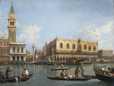 Utsikt over bassenget til San Marco fra Punta della Dogana av Canaletto