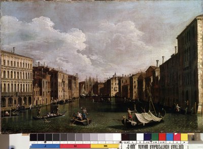 ""Utsikt over Canal Grande i Venezia"" (Venezia) Maleri av Giovanni Antonio Canal detto il Canaletto (1697-1768). 1700-talls museum for kunst av Mikalojus Konstantinas Ciurlionis, Kaunas, Litauen av Canaletto