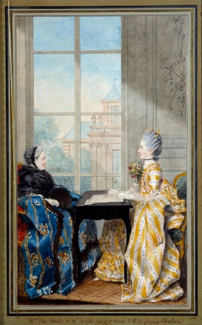 Portrett av Madame du Moutier og Mademoiselle La Ville, kone til Monsieur Clermont d