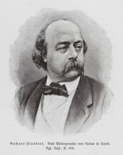 Gustave Flaubert , fransk romanforfatter (gravering) av (1820-1910) (after) Nadar