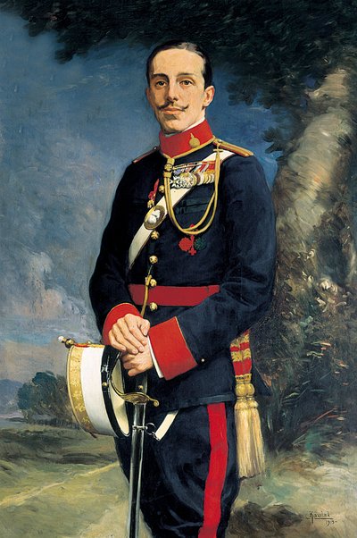 Portrett av Alfonso XIII (1886-1941), konge av Spania i militæruniform. Maleri av Kaulak (1800-tallet) av Kaulak