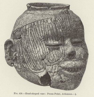 Hodeformet vase: Pecan Point, Arkansas (gravering) av (after) American School
