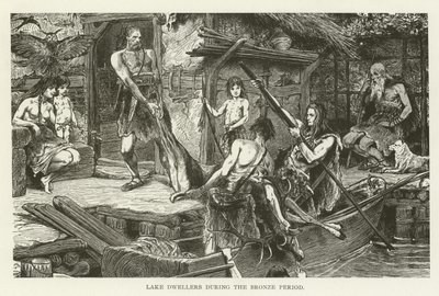 Lake Dwellers under bronseperioden (gravering) av (after) American School