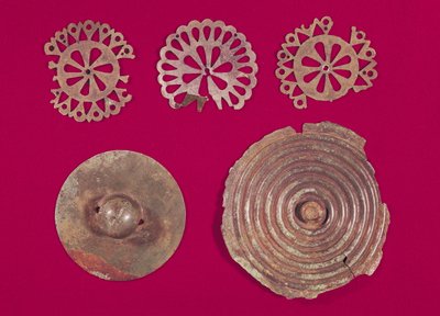 Beslag fra en vogn, fra graven til en prinsesse av Vix (bronse) av (after) Celtic School